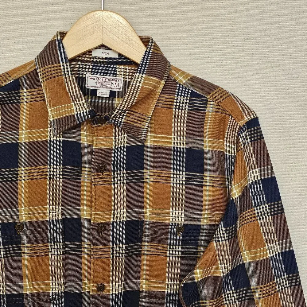 J.Crew Wallace & Barnes Flannel Plaid Button Down Slim M
